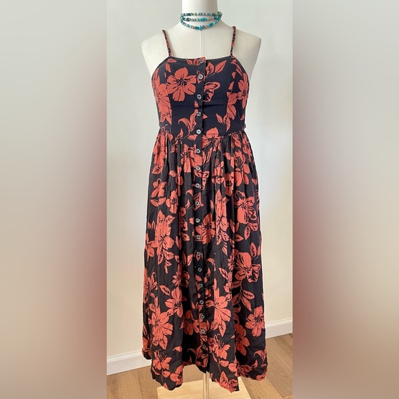 Free People FP | The Perfect Sundress | Floral | Cutout Tie Bust | Women’s L - Picture 2 of 6